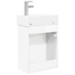 vidaXL Meuble de salle de bain avec robinet Blanc brillant