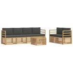vidaXL Ensemble de canapés d'extérieur 7 Pièces Blanc et anthracite