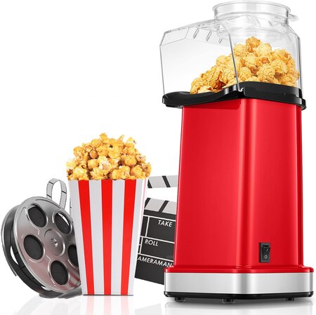 Machine à popcorn à air chaud 1400w rouge