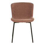 2 chaises de salle à manger rouille en polyester bouclé avec pieds noirs