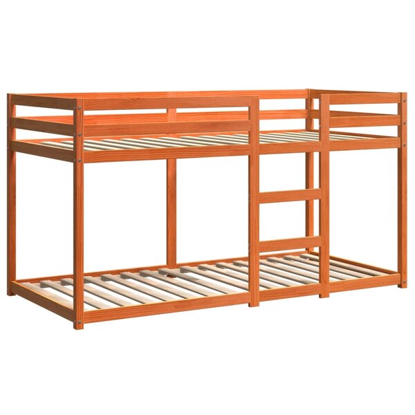vidaXL Lit superposé cire marron 80x200 cm bois de pin massif