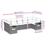 vidaXL Salon de jardin avec coussins 7 Pièces marron résine tressée