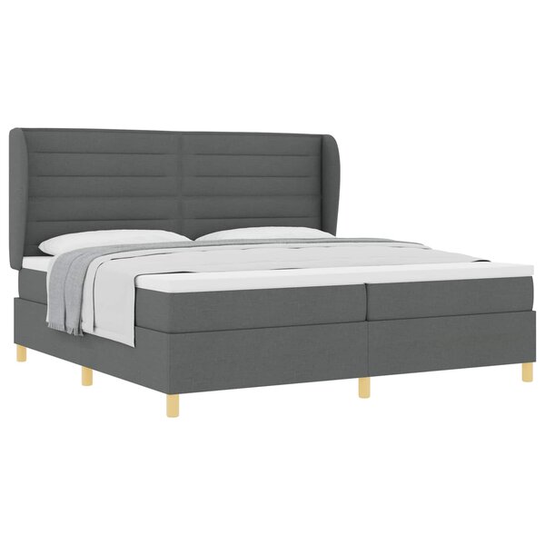 vidaXL Lit à ressorts avec matelas gris foncé 90x190 cm Gris foncé