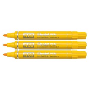 Marqueur Permanent N50 Corps Aluminium Pointe Ogive 2mm Jaune x 3 PENTEL
