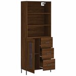 vidaXL Buffet haut Chêne marron 69 5x34x180 cm Bois d'ingénierie