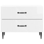 vidaXL Cabinet de chevet Blanc brillant 62 x 34 5 x 47 5 cm