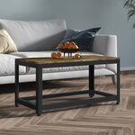 Vidaxl table basse marron foncé et noir 90x45x45 cm mdf et fer