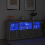 vidaXL Buffet avec lumières LED sonoma gris 142 5x37x67 cm