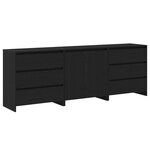 Buffets 3 pièces en bois d'ingénierie chêne noir de vidaXL