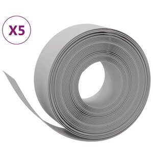 vidaXL Bordures de jardin 5 Pièces gris 10 m 20 cm polyéthylène