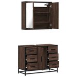 vidaXL Ensemble de meubles de salle de bain 2 Pièces Chêne marron
