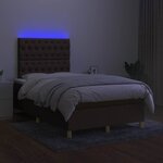 vidaXL Sommier à lattes de lit matelas et LED marron foncé 120x190 cm