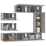 vidaXL Ensemble de meubles TV 8 Pièces Sonoma gris Bois d'ingénierie