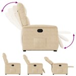 vidaXL Fauteuil inclinable crème tissu microfibre