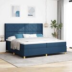 vidaXL Lit à ressorts avec matelas Bleu 200 x 200 cm tissu