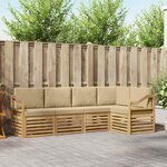 vidaXL Ensemble de canapés d'extérieur 5 Pièces Blanc et Beige