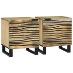 vidaXL Cabinets de Chevet 2 Pièces 40x33.5x46 cm Bois Massif de Manguier
