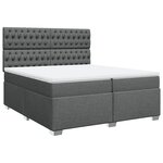 vidaXL Sommier à lattes de lit avec matelas Gris foncé 200x200cm Tissu