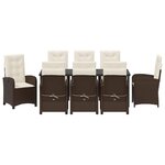 vidaXL Ensemble de salle à manger pour jardin 9 Pièces Marron polyrotin