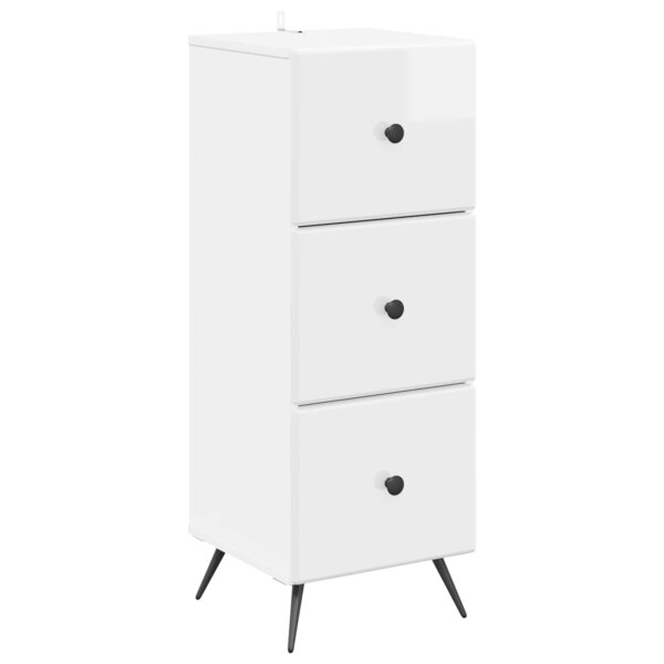 vidaXL Armoire à tiroirs Blanc brillant 33 x 34 5 x 90 cm