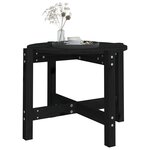 vidaXL Table basse Noir Ø 62 5x45 cm Bois massif de pin