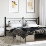 vidaXL Tête de lit métal noir 193 cm