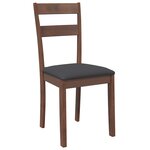 vidaXL Chaises à manger coussins 2 Pièces marron bois massif caoutchouc