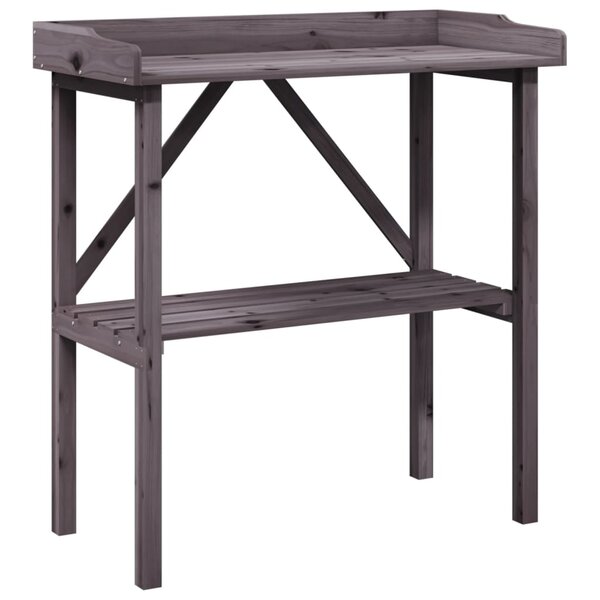 vidaXL Table à plantes avec étagère gris 78x38x82 5 cm bois de sapin