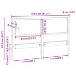 vidaXL Tête de lit Autre Blanc 150 cm Bois massif en pin