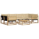 vidaXL Ensemble de canapés d'extérieur 7 Pièces Blanc et Beige