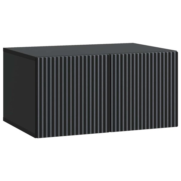 vidaXL Meuble TV mural 59 5 x 41 x 30 cm Noir Bois d'ingénierie
