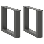 vidaXL Pieds de table basse en U 2 pièces Anthracite 40 x (30-31) cm Acier