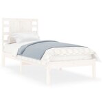 vidaXL Cadre de lit Blanc Bois massif 75x190 cm Petit simple