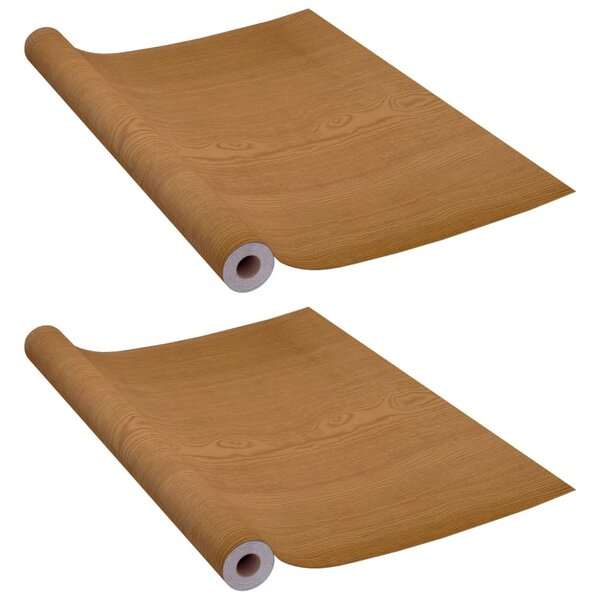 vidaXL Films autoadhésifs pour portes 2 Pièces Chêne clair 210x90 cm PVC