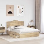 vidaXL Lit de Rangement Chêne Sonoma 160 x 200 cm Bois d'ingénierie