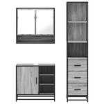 vidaXL Ensemble de meubles de salle de bain 3 Pièces Sonoma gris