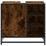 vidaXL Armoire de lavabo de salle de bain chêne fumé 65x33x60 cm