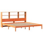 vidaXL Lit bibliothèque sans matelas cire marron 200x200 cm pin massif