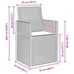 vidaXL Chaises de jardin salle à manger 2 Pièces Marron et anthracite PP