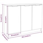 vidaXL Buffet Gris béton 90 5x30x70 cm Bois d'ingénierie