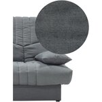 Clic clac 3 places THELMA - Tissu Soro gris moyen - Couchage 125 x 190 cm - 190 x 92 x 96 cm