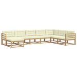 vidaXL Ensemble de canapés d'extérieur 8 pc Blanc et crème