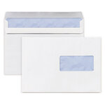 Lot de 500: enveloppe commerciale vélin blanc autocollante sans fenêtre 80 g/m² 110x220 mm