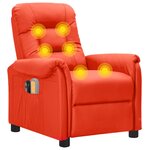 Vidaxl fauteuil de massage électrique rouge similicuir