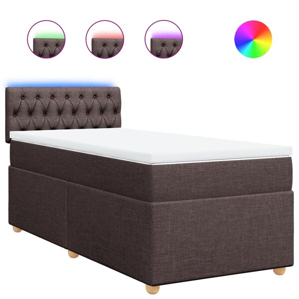 vidaXL Sommier à lattes de lit avec matelas Marron foncé 90x190 cm
