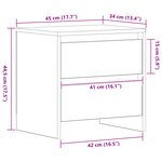Table de chevet vidaXL en chêne noir 45x34x44 5 cm en bois reconstitué