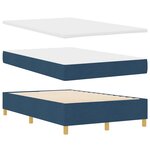 vidaXL Lit à ressort LED avec matelas Bleu 120 x 200 cm tissu