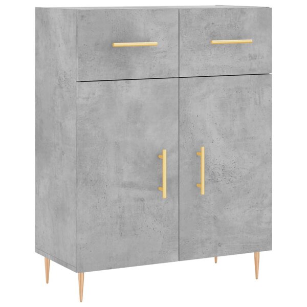 vidaXL Buffet gris béton 69 5x34x90 cm bois d'ingénierie