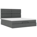 VidaXL Cadre de lit ottoman avec matelas gris foncé 160x200cm tissu
