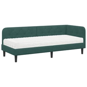 vidaXL Cadre de lit d'angle Vert foncé 80 x 200 cm Velours